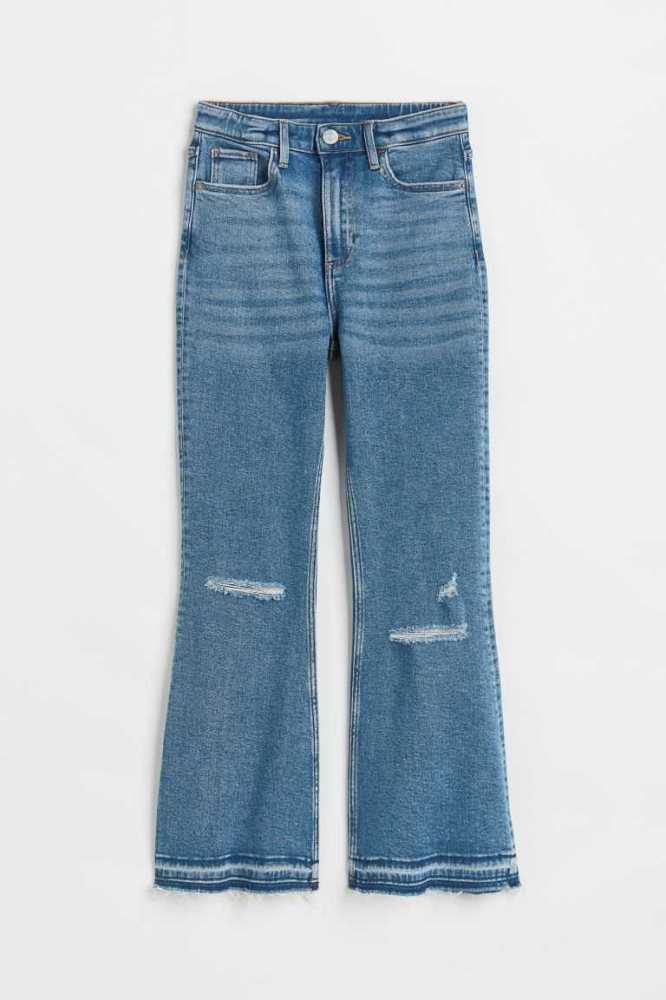 H&M Kompfort Stretch Flare Fit High Jeans Kinder Hellblau | 0254-OKVQJ