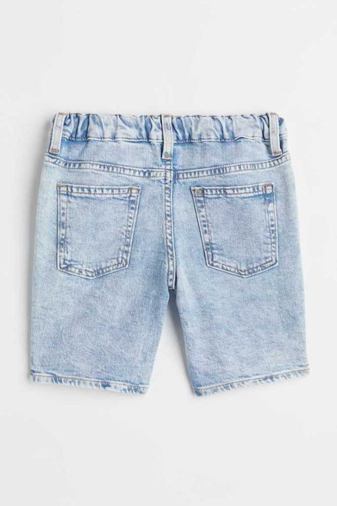 H&M Kompfort Stretch Loose Fit Denim Kurze Hose Kinder Hellblau | 1278-LQPJX