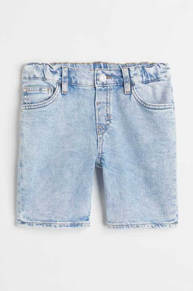 H&M Kompfort Stretch Loose Fit Denim Kurze Hose Kinder Hellblau | 1278-LQPJX