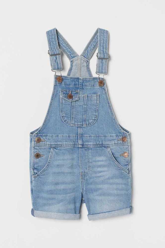 H&M Kompfort Stretch Overall Kurze Hose Kinder Hellblau | 0237-DGLUM