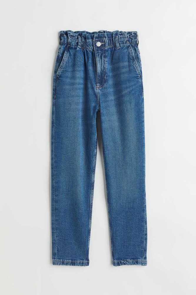 H&M Kompfort Stretch Relaxed Fit High Jeans Kinder Blau | 5937-IHSXQ