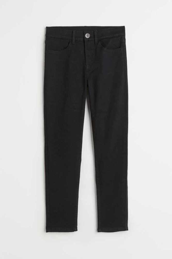 H&M Kompfort Stretch Slim Fit Jeans Kinder Schwarz | 1654-TMHRL