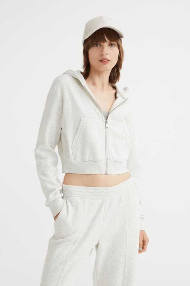 H&M Kurzes Mit Kapuze Jacket Sweatshirt Damen Helllila | 4860-DXQRA