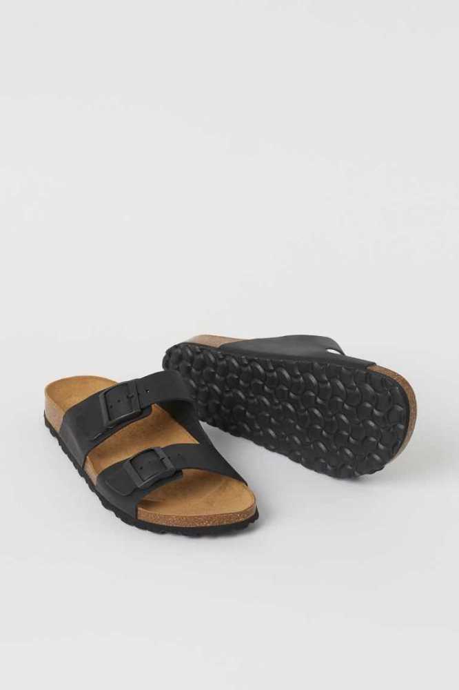 H&M Leder Sandalen Herren Dunkelbraun | 1578-LSMEK