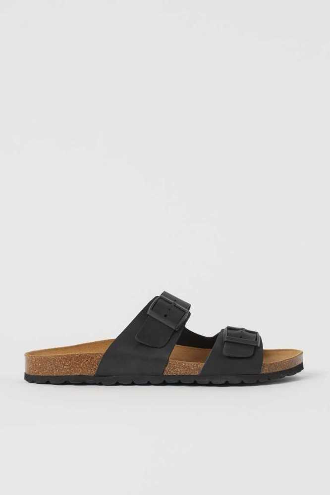 H&M Leder Sandalen Herren Dunkelbraun | 1578-LSMEK