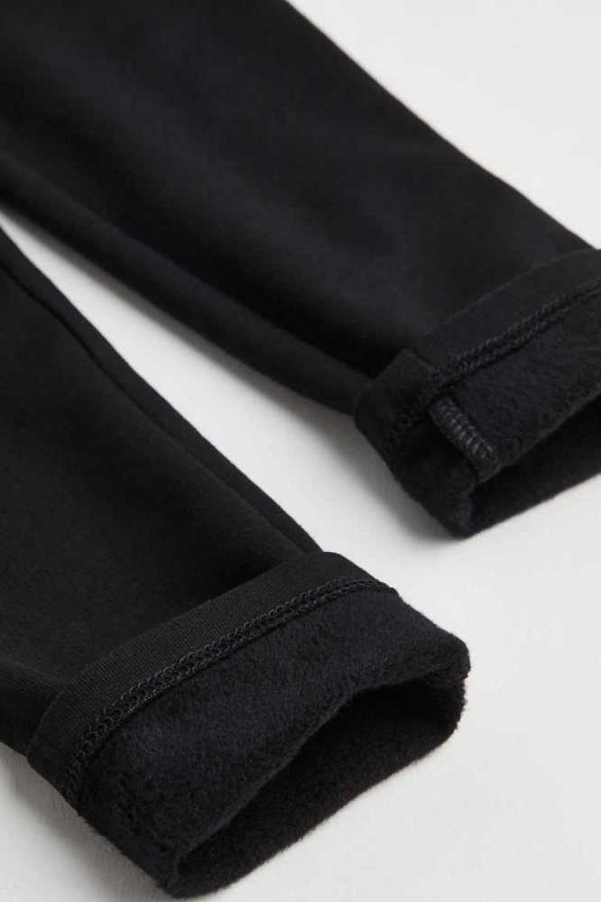 H&M LeggingsBrushed Inside Leggings Kinder Schwarz | 1658-VSBOR