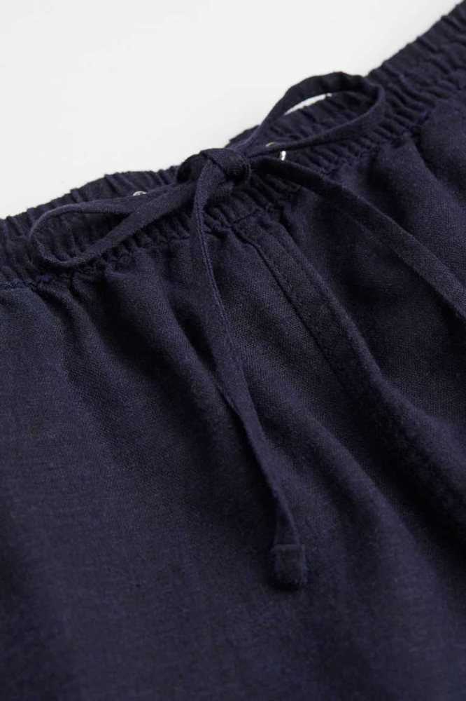 H&M Linen-blend Kurze Hose Damen Weiß | 4738-WUKEP