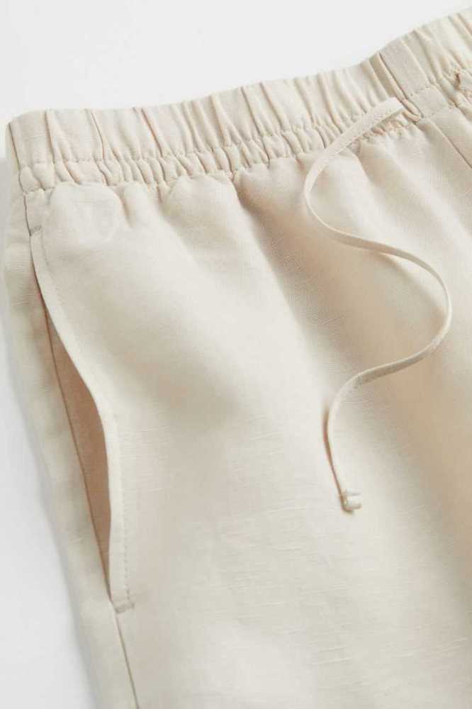 H&M Linen-blend Kurze Hose Damen Weiß | 8610-YWRCT