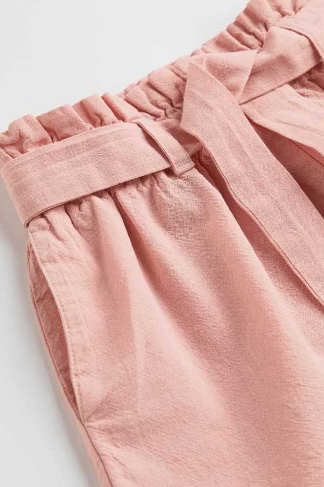 H&M Linen-blend Kurze Hose Kinder Dunkelrosa | 6908-ZOMQD