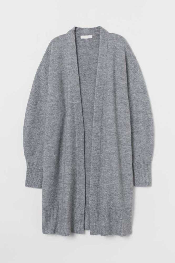 H&M Long Cardigan Pullover Damen Dunkelgrau | 4150-ITVJM