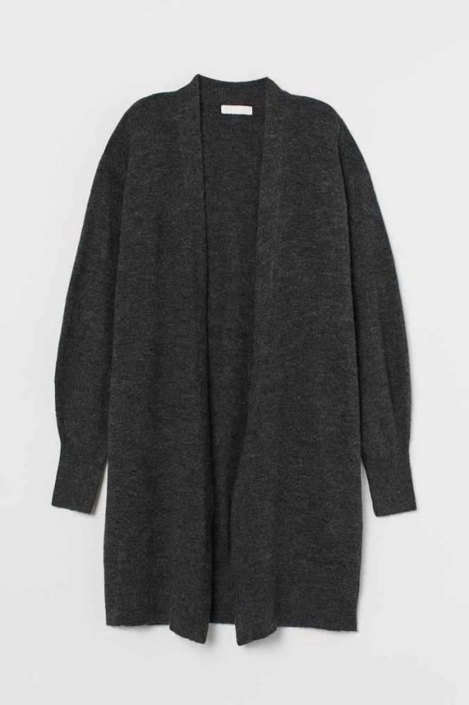 H&M Long Cardigan Pullover Damen Dunkelgrau | 4150-ITVJM