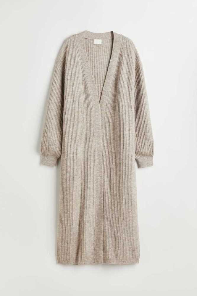 H&M Long Cardigan Pullover Damen Hellbeige | 2945-PFAVL