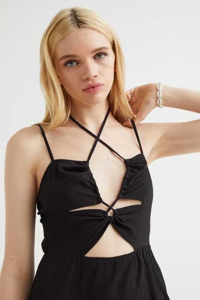 H&M Long Cut-out Kleider Damen Helltürkis | 3610-ICNRH