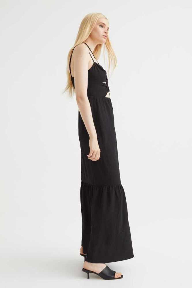 H&M Long Cut-out Kleider Damen Helltürkis | 3610-ICNRH