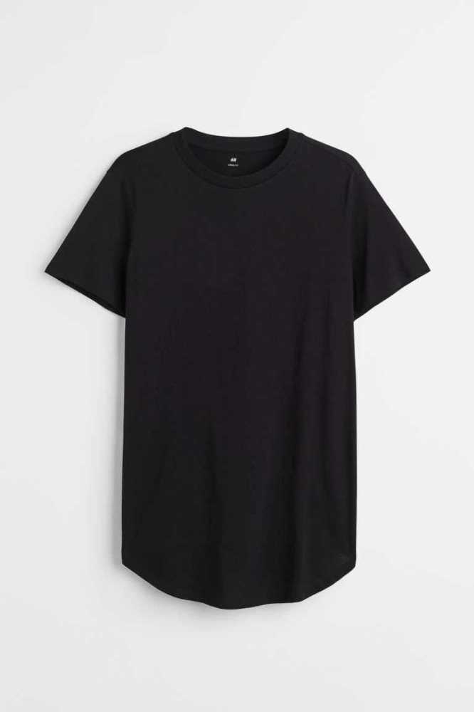 H&M Long Fit T-shirts Herren Dunkelgrau | 9720-XGBWH