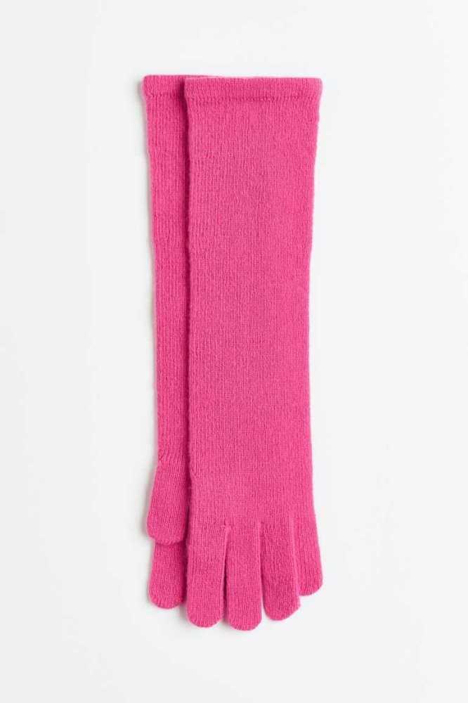 H&M Long Handschuhe Damen Rosa | 2640-GHRQK