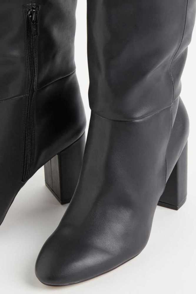 H&M Long Stiefel Damen Schwarz | 3705-FDOMP