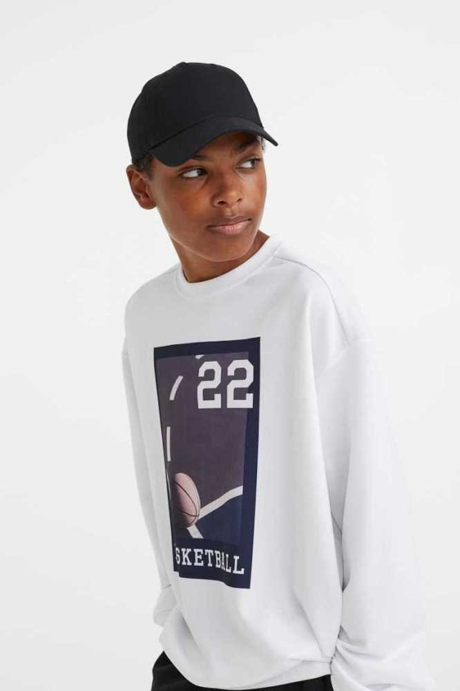 H&M Long-sleeved Basketball Sportbekleidung Kinder Weiß | 1658-RUTVZ