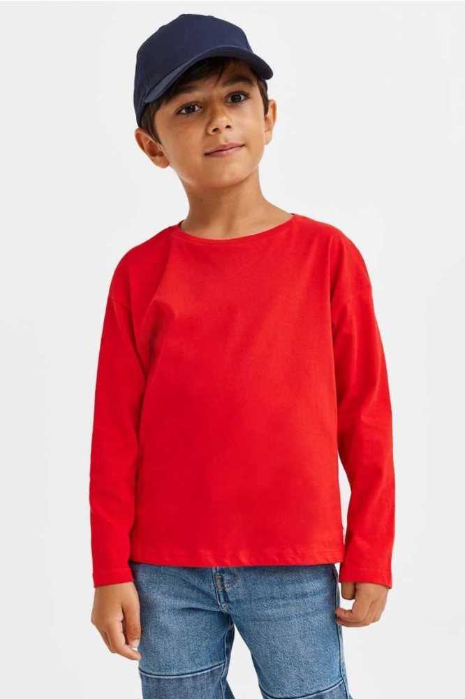 H&M Long-sleeved Baumwoll Oberteile Kinder Rosa Hellrosa | 7023-UDYSX