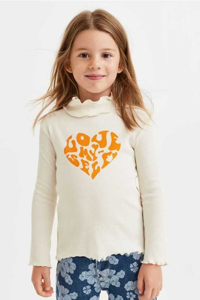 H&M Long-sleeved Gerippt Oberteile Kinder Grün | 7301-JOZNU