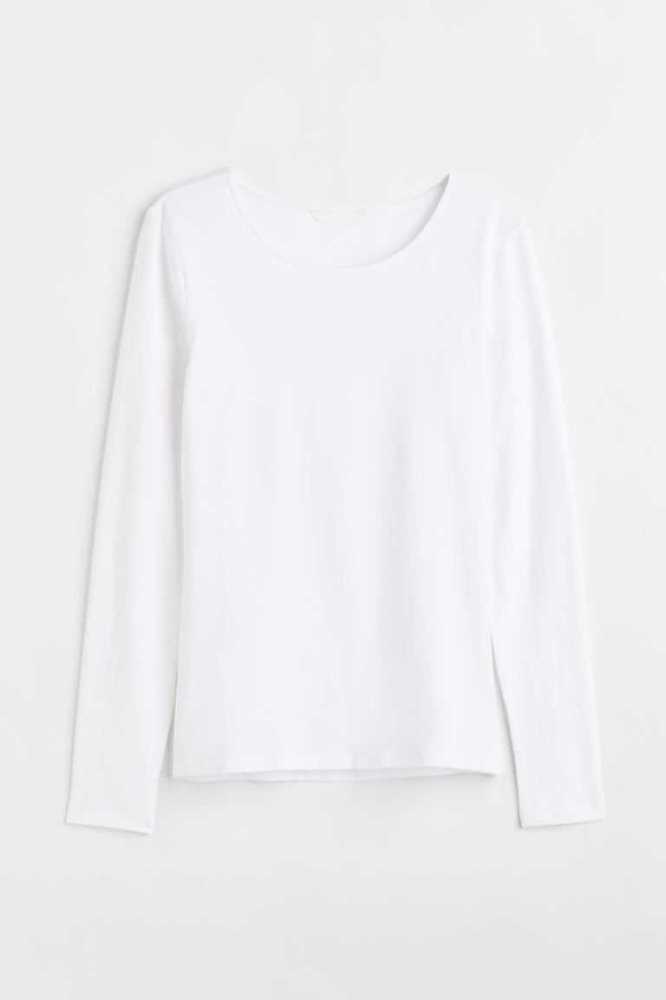 H&M Long-sleeved Jersey Oberteile Damen Hellgrün | 2059-FUTLA