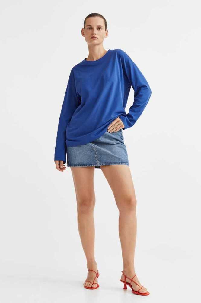 H&M Long-sleeved Jersey Oberteile Damen Hellgrün | 2965-XRZGW