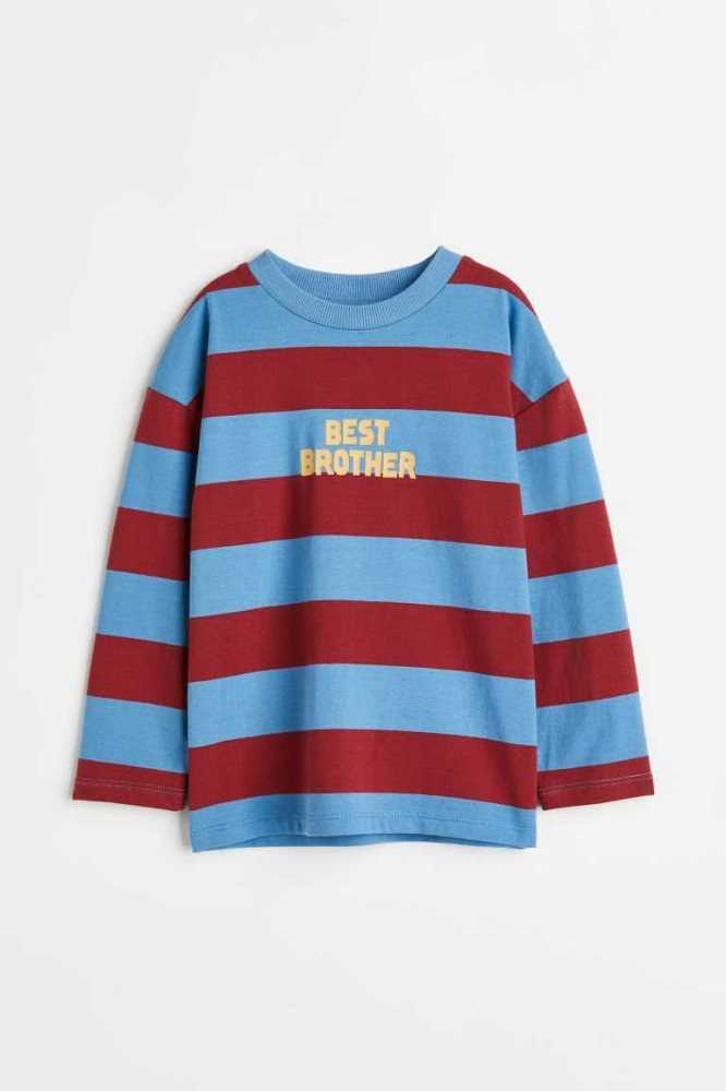 H&M Long-sleeved Shirt Jersey Kinder Blau | 2068-JZFLI