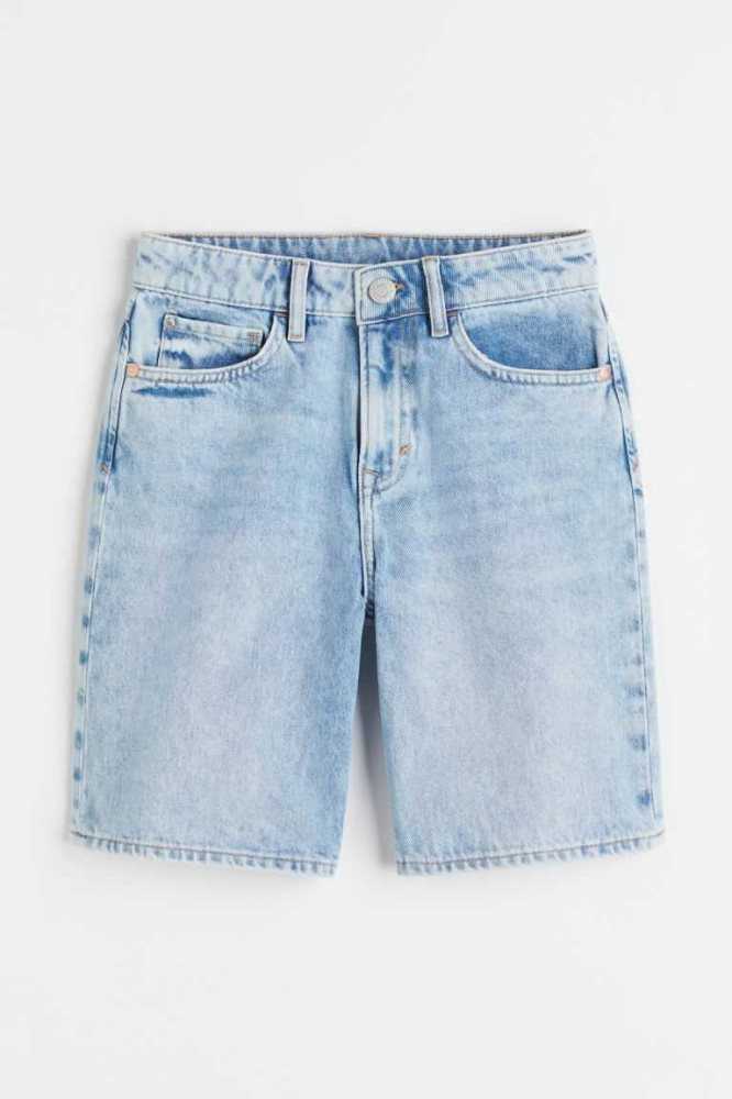 H&M Loose Fit Denim Kurze Hose Kinder Dunkelgrau | 4372-AKTQG