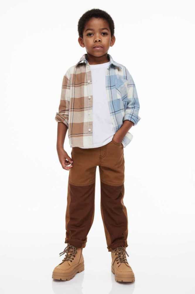 H&M Loose Fit Twill Hose Kinder Braun | 8156-ZXOPF