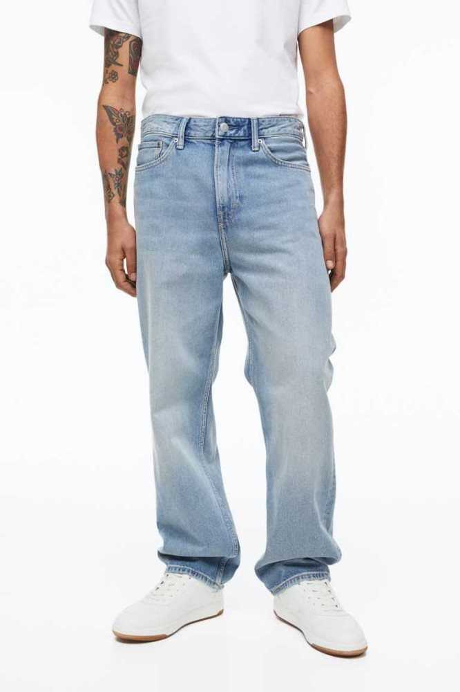 H&M Loose Jeans Herren Blau | 0391-KDGRP