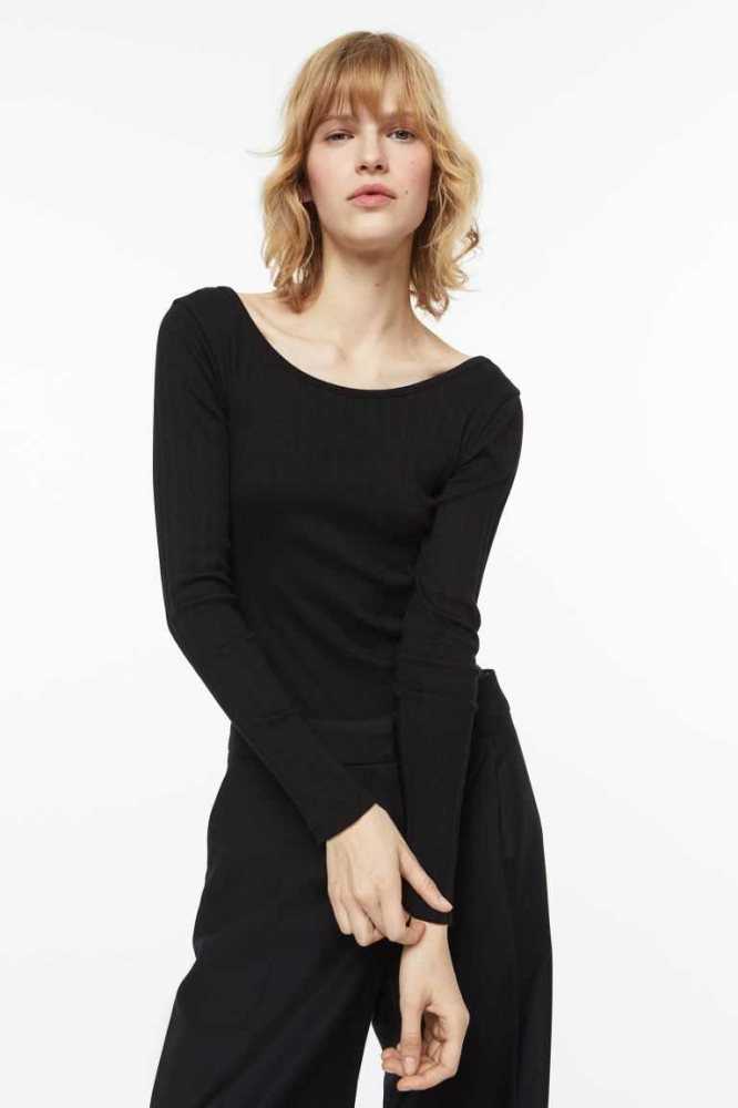 H&M Low-backed Bodysuit Oberteile Damen Weiß | 2764-TZSDA