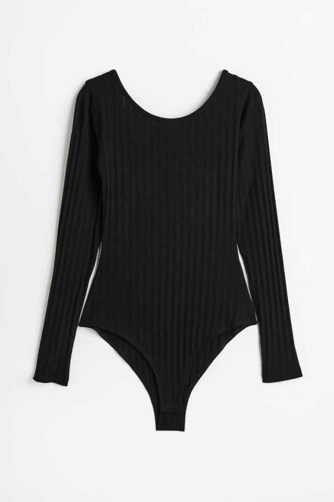 H&M Low-backed Bodysuit Oberteile Damen Weiß | 2764-TZSDA