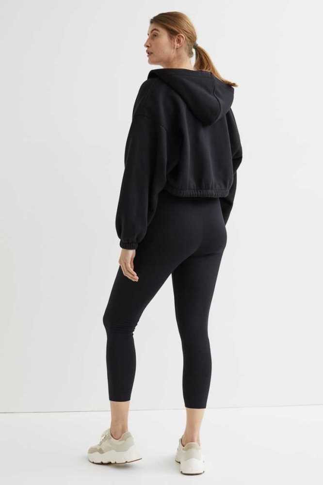 H&M MAMA 2-pack Crop Leggings Schwangerschaftskleidung Damen Schwarz | 4185-WVBRF