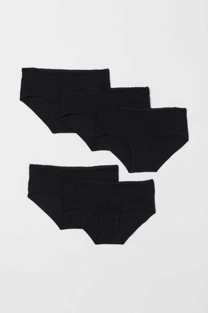 H&M MAMA 5-pack Hipster Briefs Schwangerschaftskleidung Damen Schwarz Weiß Rosa | 6930-XIPEC