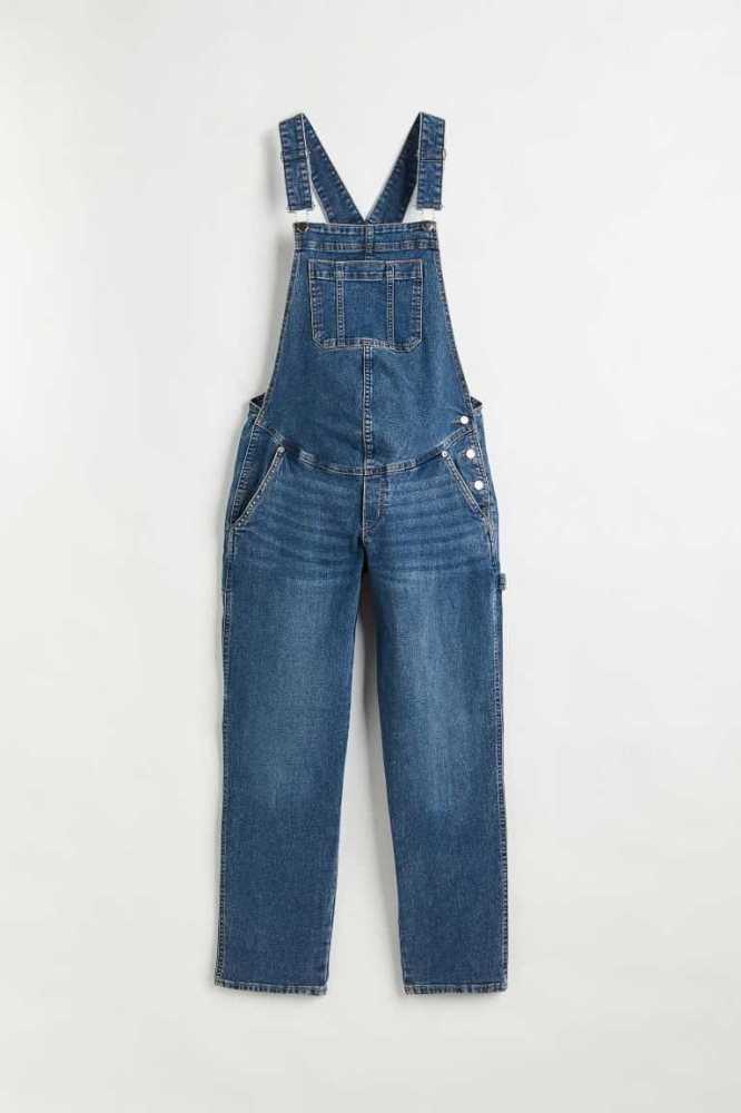 H&M MAMA Denim Overalls Schwangerschaftskleidung Damen Blau | 3798-UZIGX