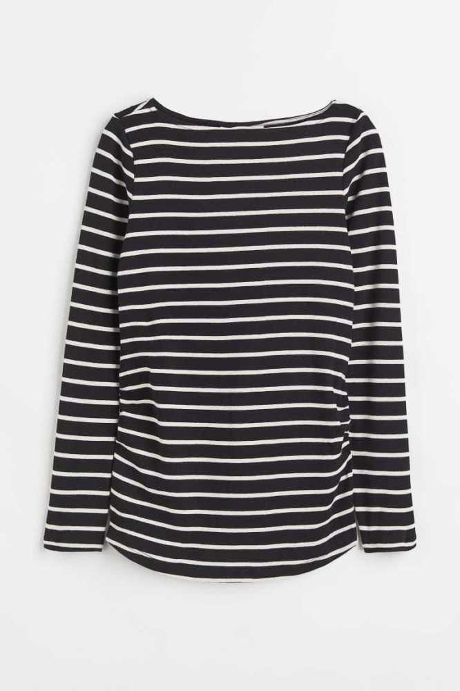 H&M MAMA Long-sleeved Baumwoll Top Schwangerschaftskleidung Damen Weiß | 1703-KQRUV