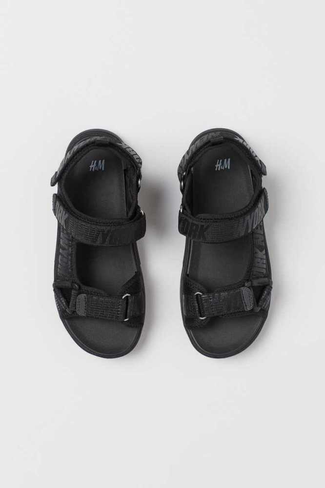 H&M Mesh Sandalen Kinder Schwarz | 1293-IBQGJ