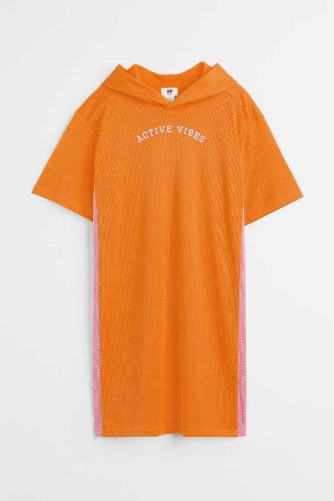 H&M Mesh Sports Kurzes Kleid Kinder Orange | 5018-COJGW