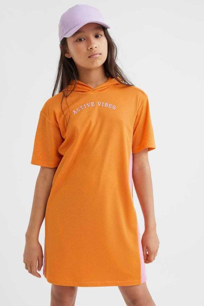 H&M Mesh Sports Kurzes Kleid Kinder Orange | 5018-COJGW