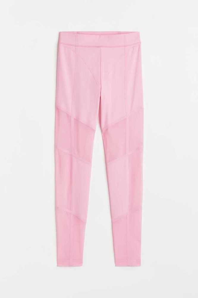 H&M Mesh-detail Leggings Hose Damen Rosa | 8294-YAMHJ