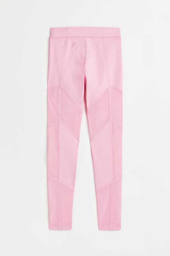 H&M Mesh-detail Leggings Hose Damen Rosa | 8294-YAMHJ