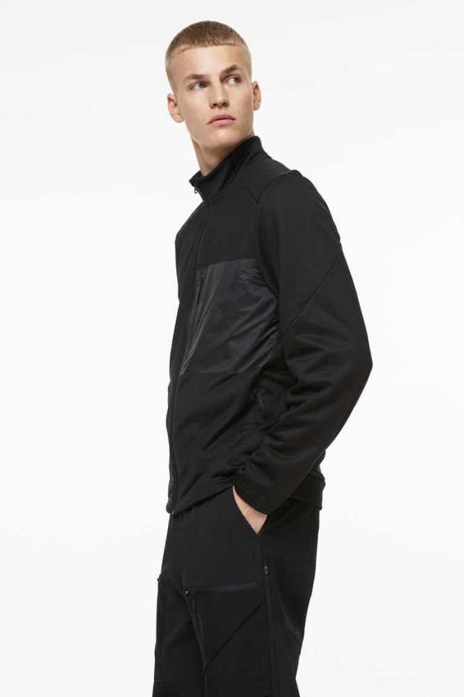 H&M Mid Layer Jacket Sportbekleidung Herren Schwarz | 2893-USOGC