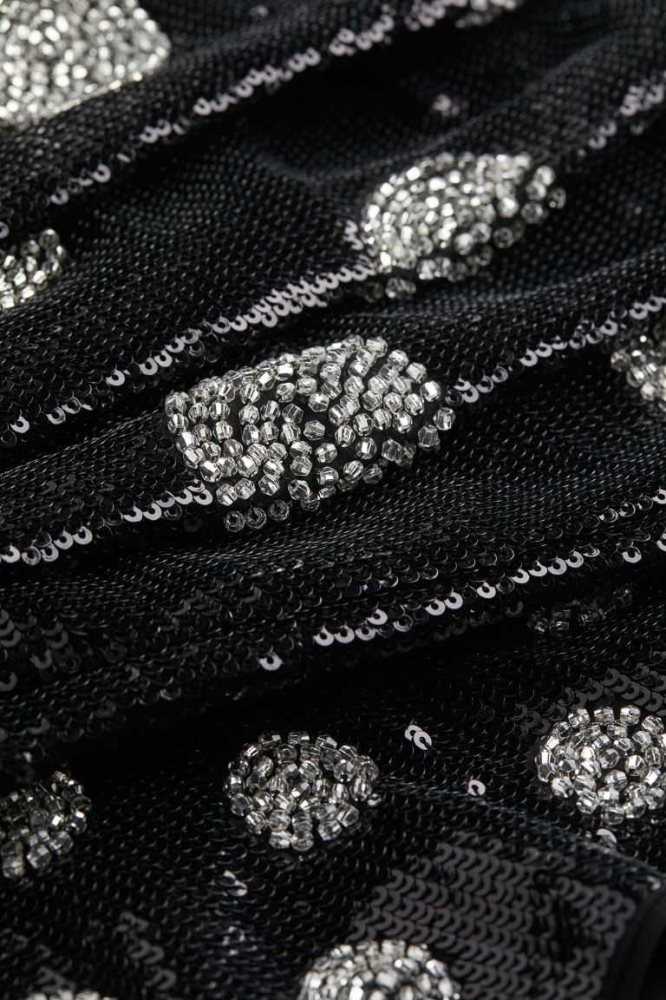 H&M MiniSequins and Rhinestones Röcke Damen Schwarz | 7869-SGHNY