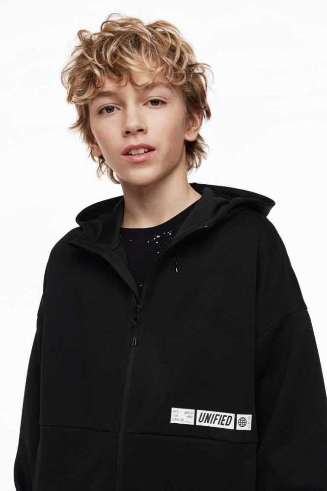 H&M Mit Kapuze Jacke Kinder Schwarz | 9354-TYFKI