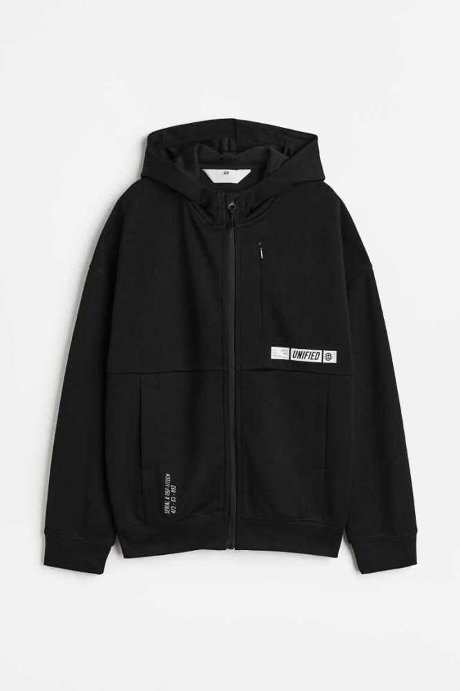 H&M Mit Kapuze Jacke Kinder Schwarz | 9354-TYFKI