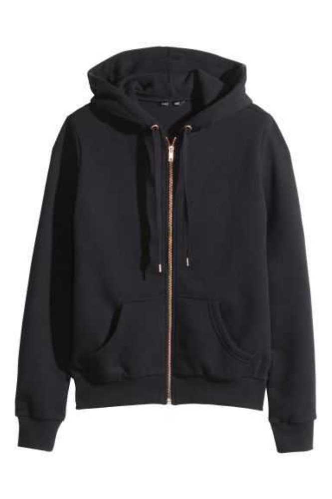 H&M Mit Kapuze Jacket Hoodie Damen Schwarz | 0637-YOSTC