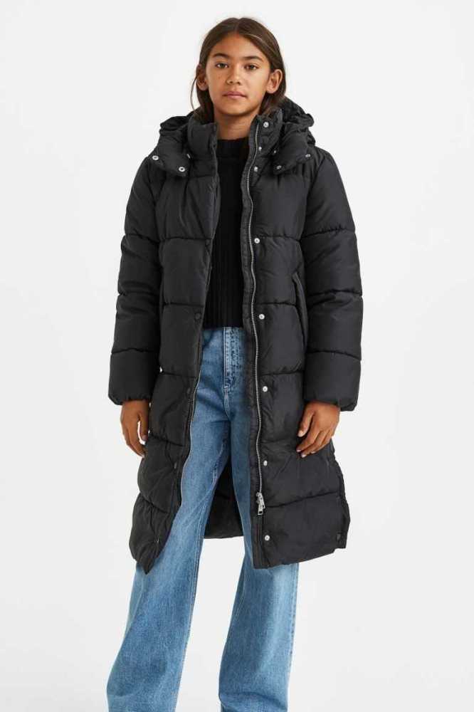 H&M Mit Kapuze Puffer Coat Oberbekleidung Kinder Dunkelblau | 6930-QITKZ