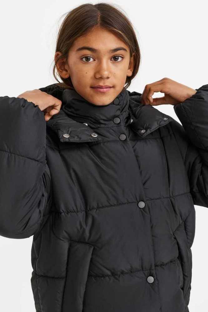 H&M Mit Kapuze Puffer Coat Oberbekleidung Kinder Dunkelblau | 6930-QITKZ