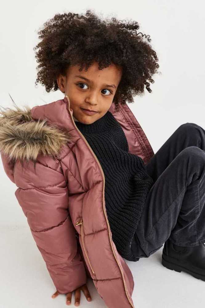 H&M Mit Kapuze Puffer Jacket Oberbekleidung Kinder Rosa | 0673-KXBWJ