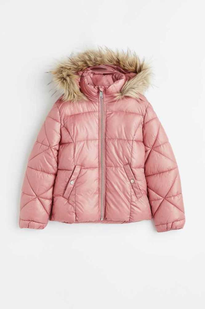 H&M Mit Kapuze Puffer Jacket Oberbekleidung Kinder Rosa | 6134-BKWSH